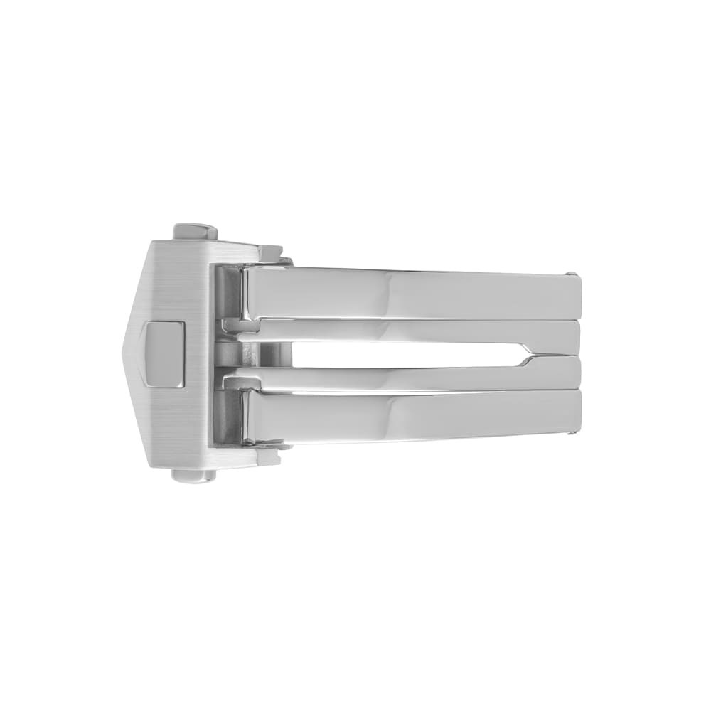 Faltschließe mit seitlicher Sicherung (18 mm) - silber